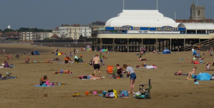 Busy Burnham-On-Sea beach