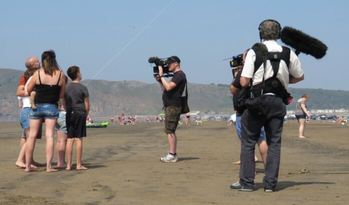 CBBC filming on Brean beach