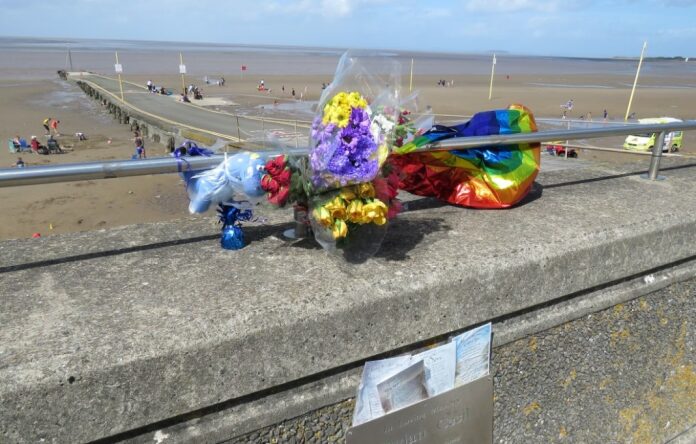 Flowers laid on Burnham seafront eight years after Dylan Cecil tragedy