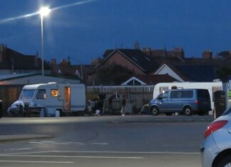 Travellers in Burnham-On-Sea car park