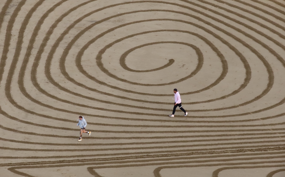 Brean beach sand art