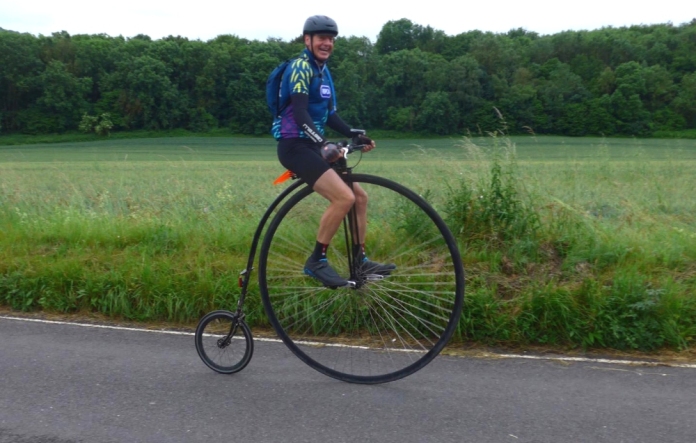 Cycling a penny-farthing for RSPCA