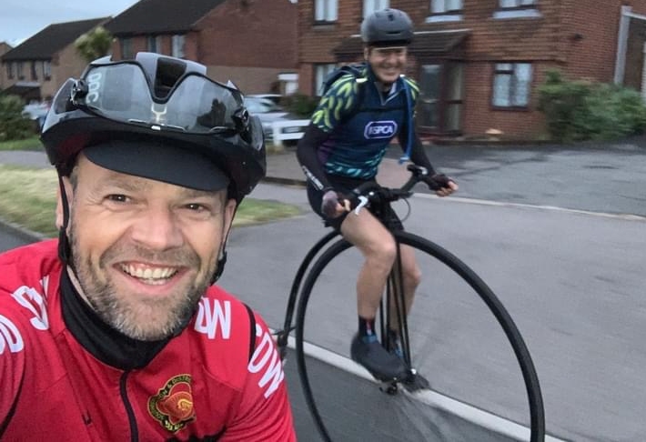 Cycling a penny-farthing for RSPCA