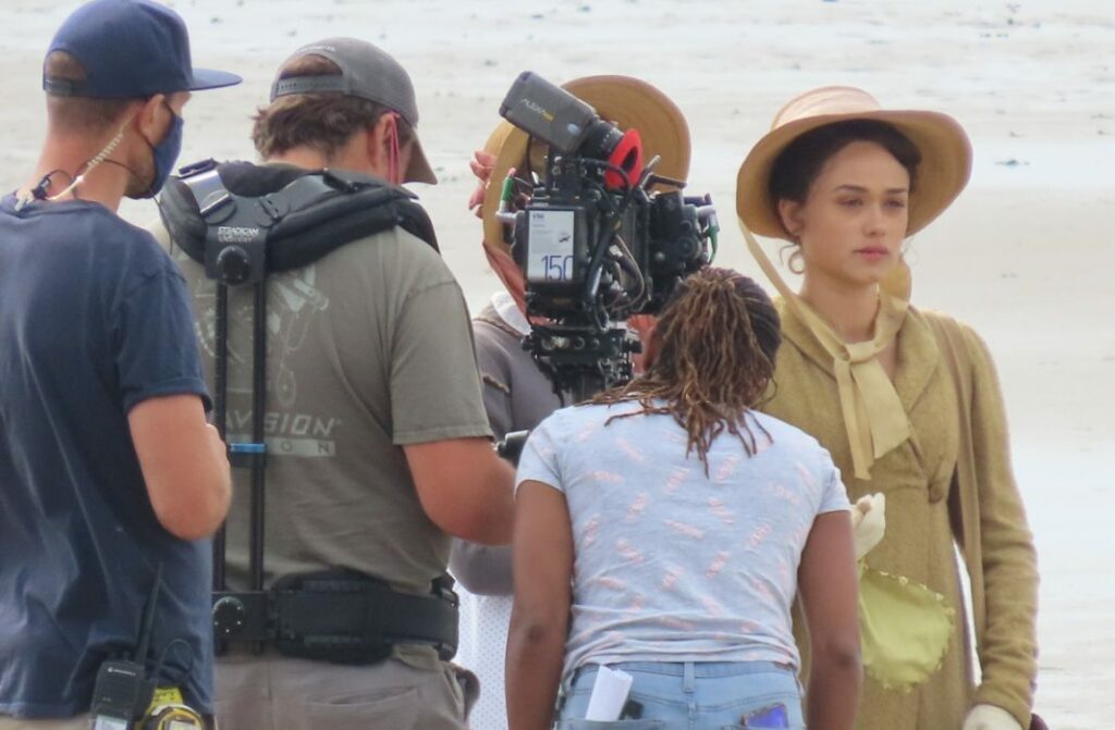 Photos: Filming starts on Brean beach for new series of TV drama Sanditon