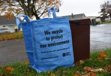 Big blue bag for recycling