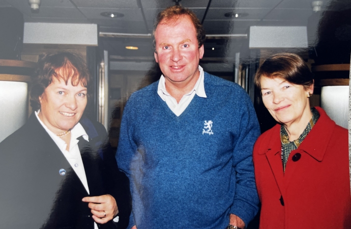 Burnham-On-Sea author Michael Turner with Glenda Jackson