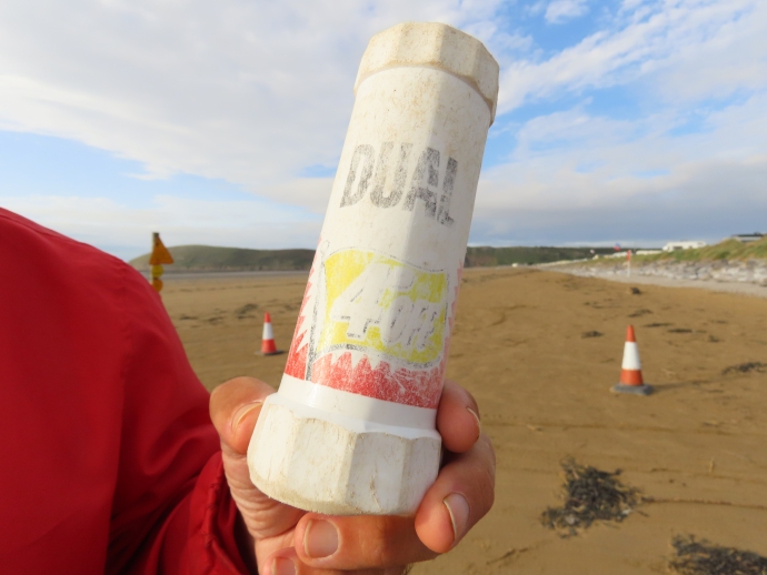 52 year old plastic bottle washed up on Brean beach