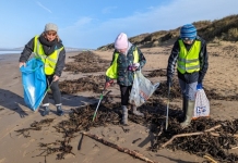 Berrow beach clean near Burnham-On-Sea