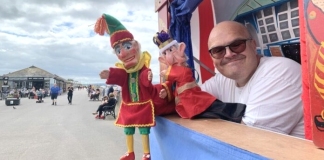 Traditional Punch and Judy show on Burnham-On-Sea seafront