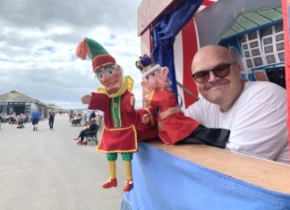 Traditional Punch and Judy show on Burnham-On-Sea seafront