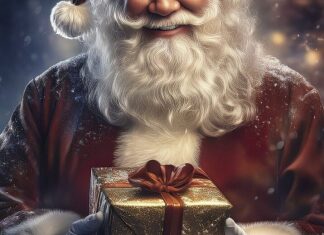 ai generated, santa claus, gift