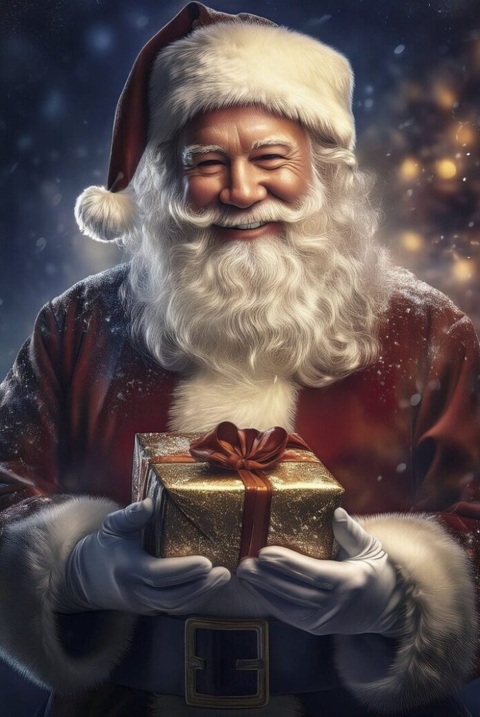 ai generated, santa claus, gift