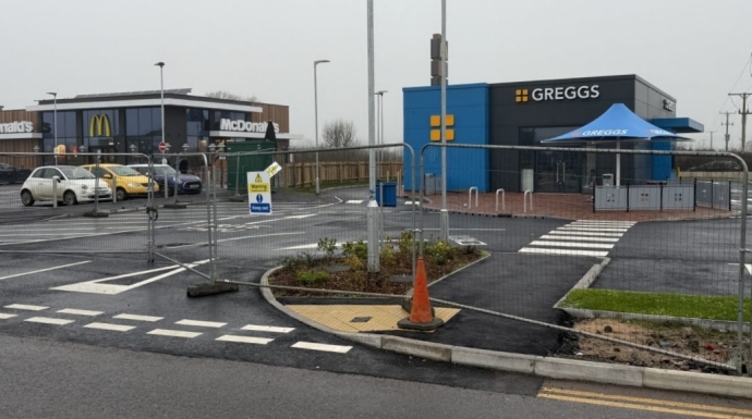 Greggs drive-thru in Highbridge