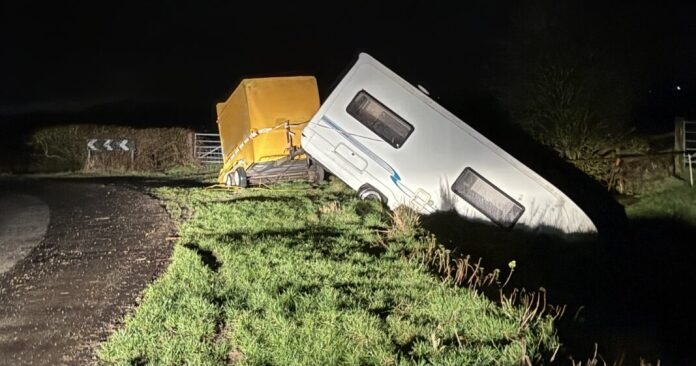 Burnham-On-Sea fire crew rescues two people from motorhome in water-filled rhyne